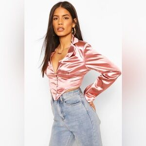 Misspap Satin Corset Crop Top, Size US 6